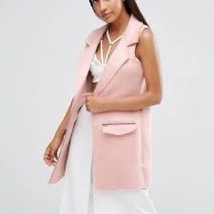 AX Paris Pink sleeveless Faux Suede Vest Jacket NEW